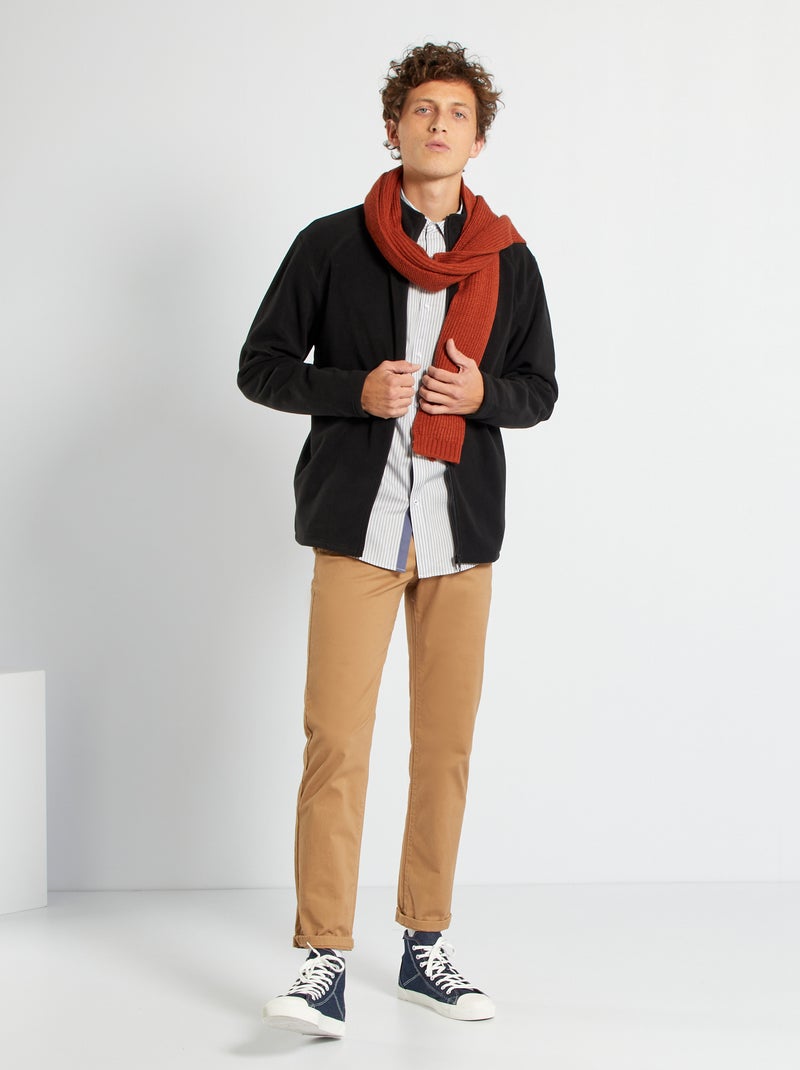 Sweatshirt polar com fecho Preto - Kiabi