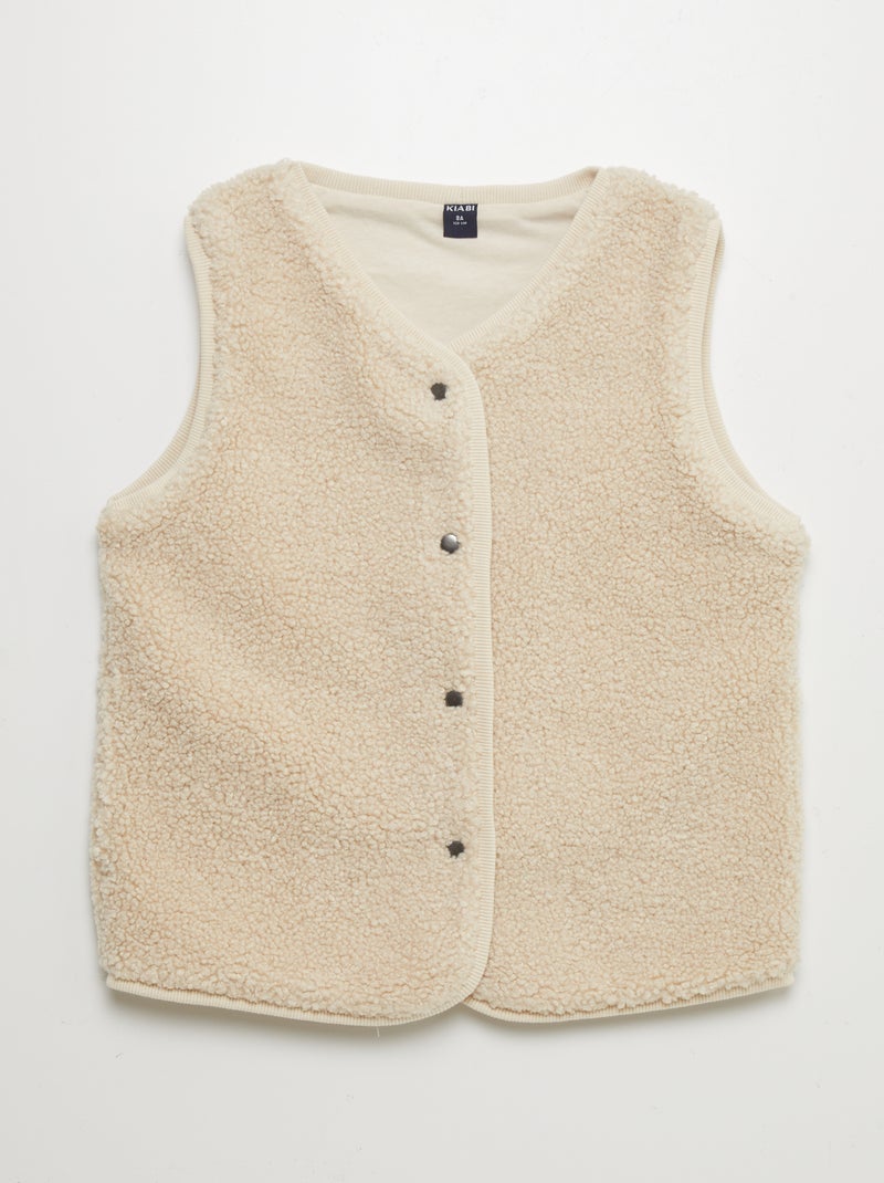 Sweatshirt polar sem mangas BEGE - Kiabi