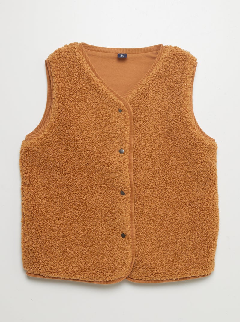 Sweatshirt polar sem mangas CASTANHO - Kiabi