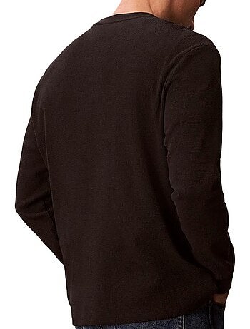 Sweat Calvin Klein Jeans Branco com Emblema Waffle para Homem