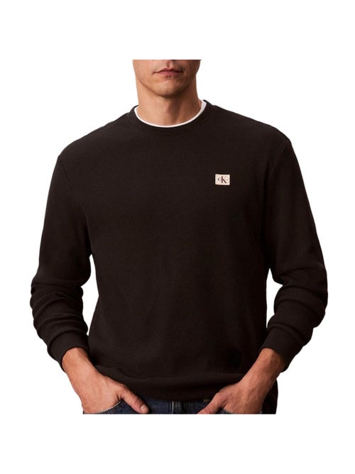 Sweatshirt preto calvin klein jeans waffle badge para homem - Kiabi Sweatshirt preto calvin klein jeans waffle badge para homem - Kiabi