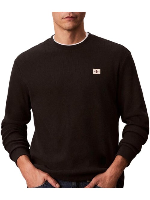 Sweatshirt preto calvin klein jeans waffle badge para homem - Kiabi Sweatshirt preto calvin klein jeans waffle badge para homem - Kiabi