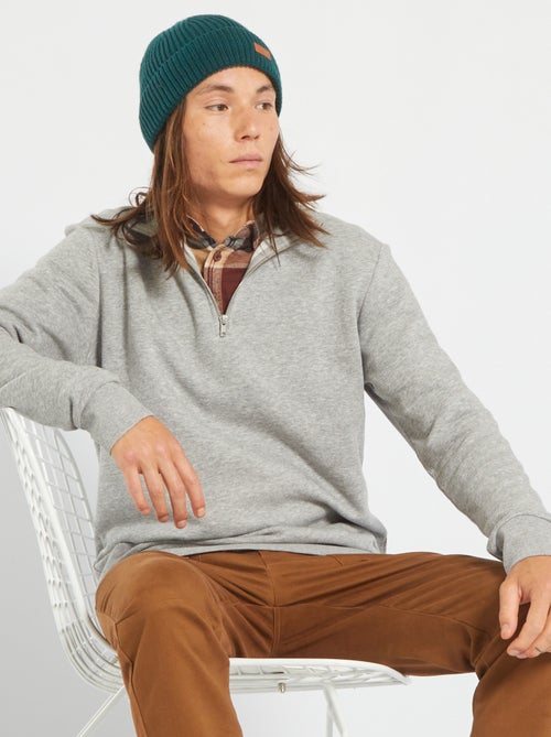 Sweatshirt 'Produkt' com gola com fecho - Kiabi
