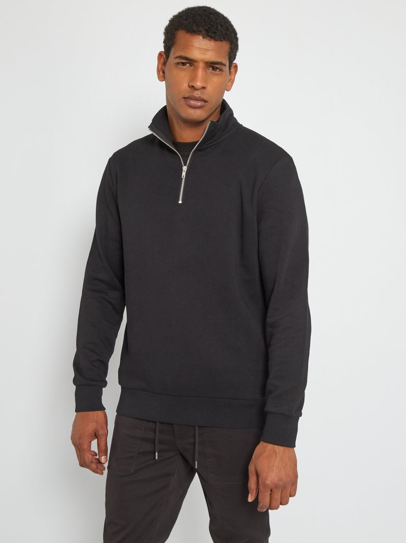 Sweatshirt 'Produkt' com gola com fecho Preto - Kiabi