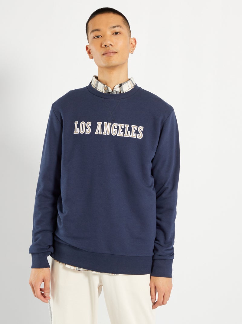 Sweatshirt 'Produkt' com gola redonda Azul Marinho - Kiabi