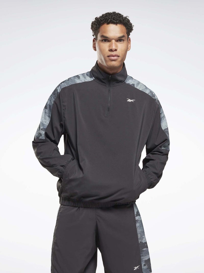 Sweatshirt 'Reebok' com gola de fecho PRETO - Kiabi