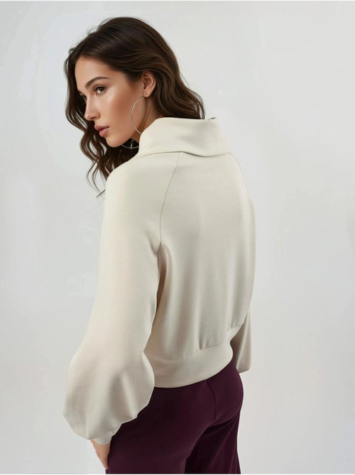 Sweatshirt relaxed fit com fecho de correr busem - Kiabi Sweatshirt relaxed fit com fecho de correr busem - Kiabi