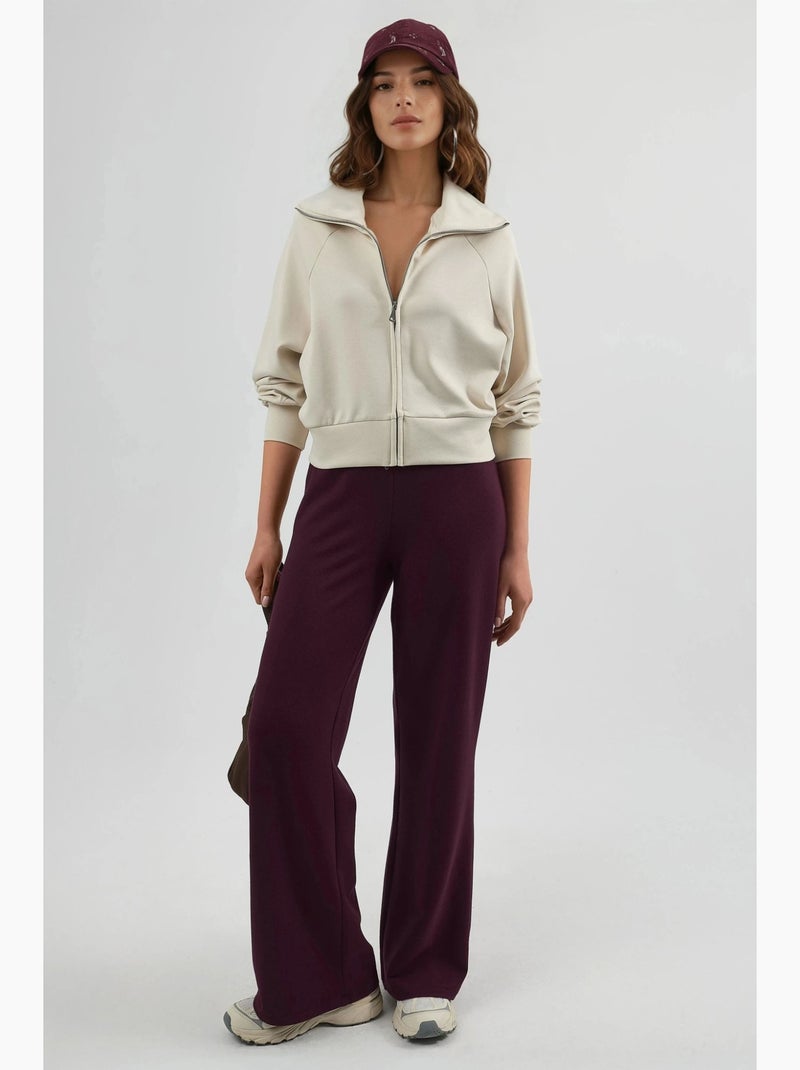 Sweatshirt relaxed fit com fecho de correr busem Areia - Kiabi