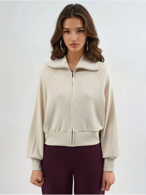 Sweatshirt relaxed fit com fecho de correr busem - Kiabi Sweatshirt relaxed fit com fecho de correr busem - Kiabi