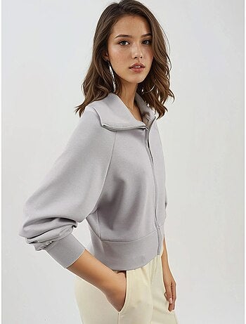 Sweatshirt relaxed fit com fecho de correr busem