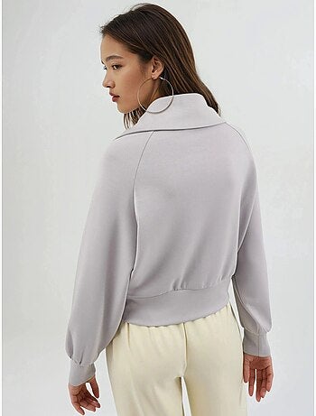 Sweatshirt relaxed fit com fecho de correr busem