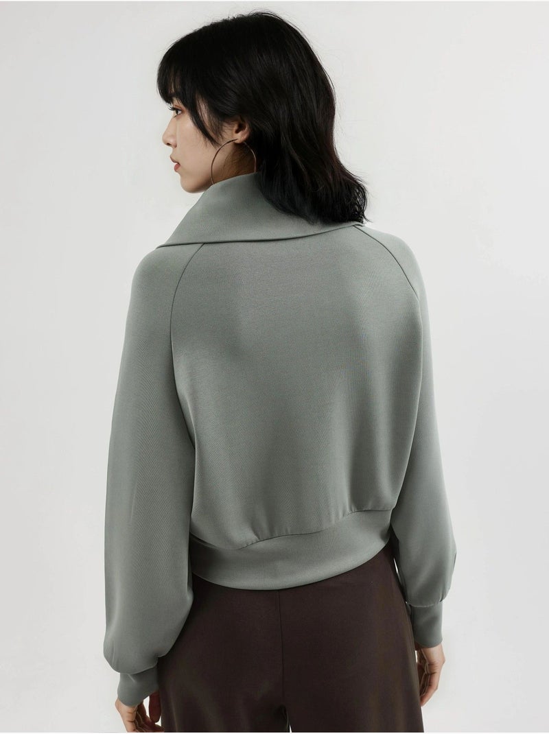 Sweatshirt relaxed fit com fecho de correr busem Verde pastel - Kiabi