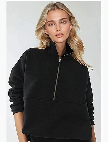 Sweatshirt relaxed fit com fecho de correr e manga comprida hiccup