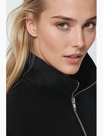 Sweatshirt relaxed fit com fecho de correr e manga comprida hiccup