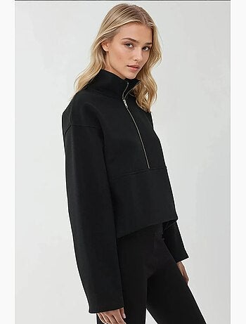 Sweatshirt relaxed fit com fecho de correr e manga comprida hiccup