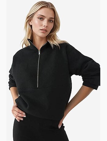 Sweatshirt relaxed fit com fecho de correr e manga comprida hiccup