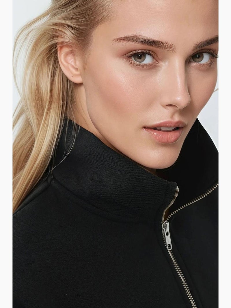 Sweatshirt relaxed fit com fecho de correr e manga comprida hiccup Preto - Kiabi