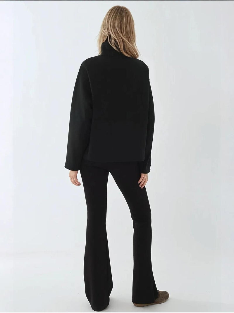 Sweatshirt relaxed fit com fecho de correr e manga comprida hiccup Preto - Kiabi