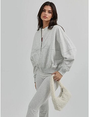 Sweatshirt relaxed fit com fecho de correr integral busem