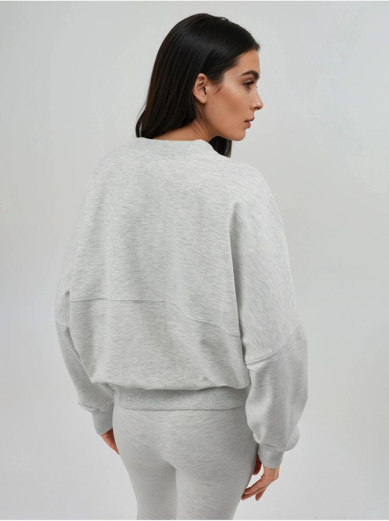 Sweatshirt relaxed fit com fecho de correr integral busem Cinza claro - Kiabi