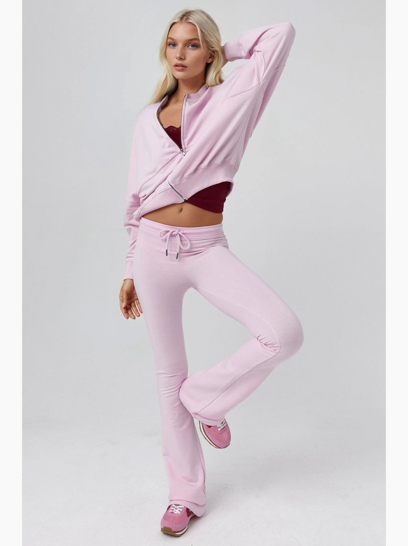 Sweatshirt relaxed fit com fecho de correr integral busem Rosa-pálido - Kiabi