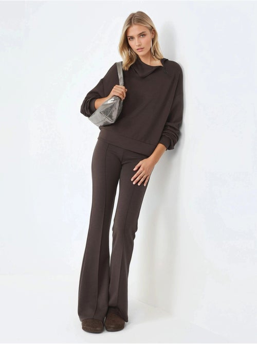 Sweatshirt relaxed fit com gola com fecho busem - Kiabi