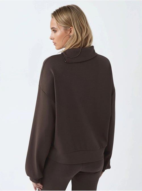Sweatshirt relaxed fit com gola com fecho busem - Kiabi