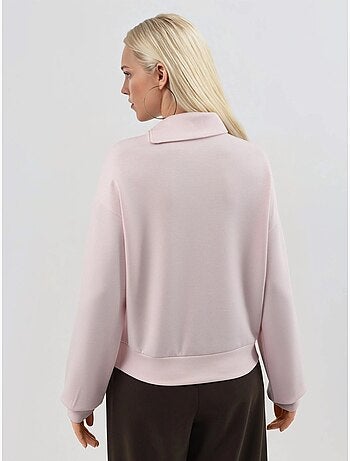 Sweatshirt relaxed fit com gola com fecho busem