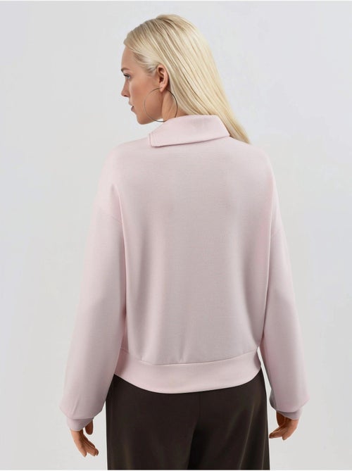 Sweatshirt relaxed fit com gola com fecho busem - Kiabi Sweatshirt relaxed fit com gola com fecho busem - Kiabi