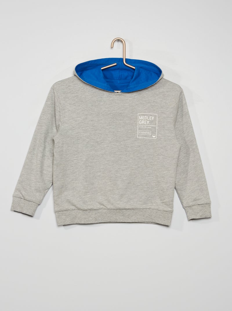 Sweatshirt reversível com capuz AZUL - Kiabi