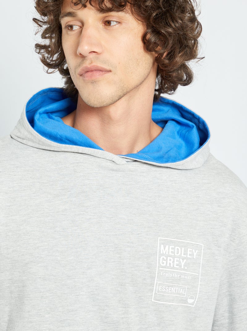 Sweatshirt reversível com capuz AZUL - Kiabi