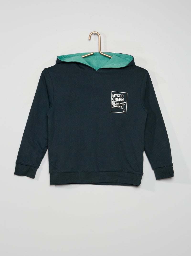 Sweatshirt reversível com capuz VERDE - Kiabi
