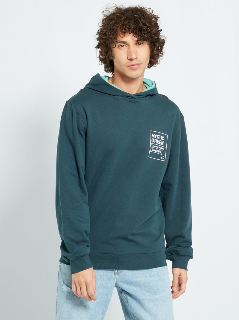Sweatshirt reversível com capuz VERDE - Kiabi