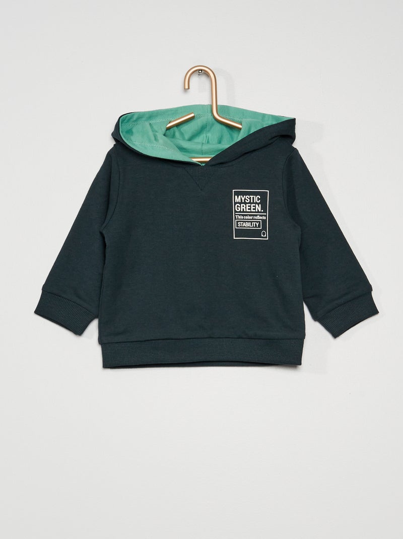 Sweatshirt reversível com capuz VERDE - Kiabi