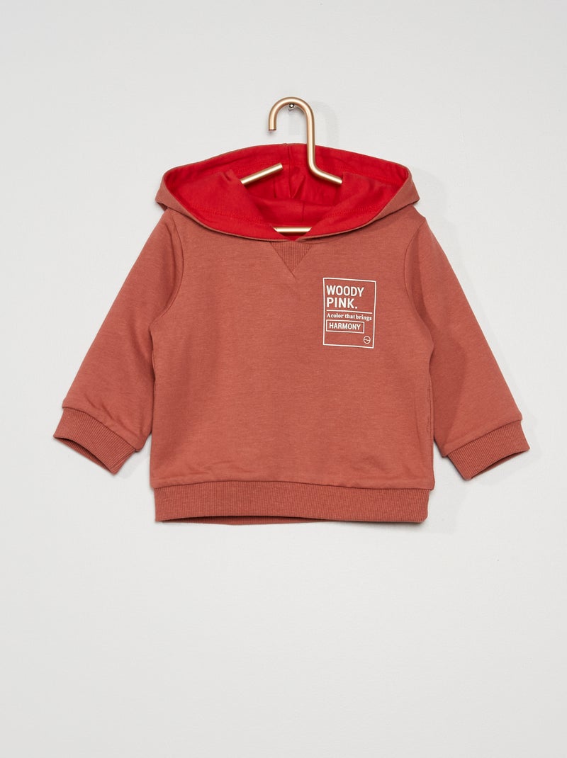 Sweatshirt reversível com capuz VERMELHO - Kiabi