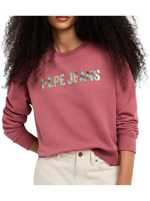 Sweatshirt rosa para mulher pepe jeans celeste mousse - Kiabi