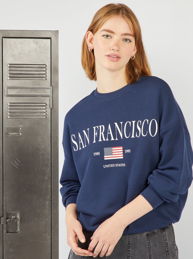 Sweatshirt 'São Francisco' em moletão AZUL - Kiabi