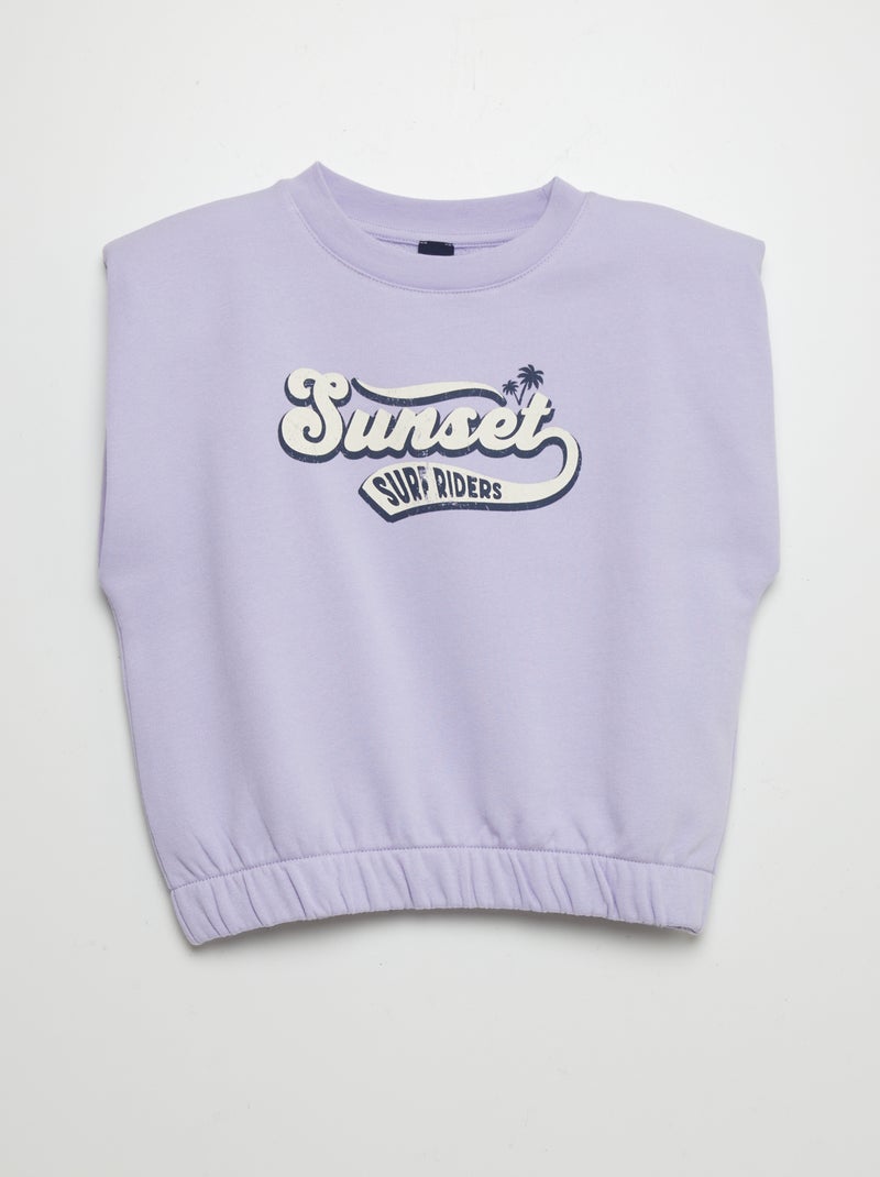 Sweatshirt sem manga com ombreiras AZUL - Kiabi
