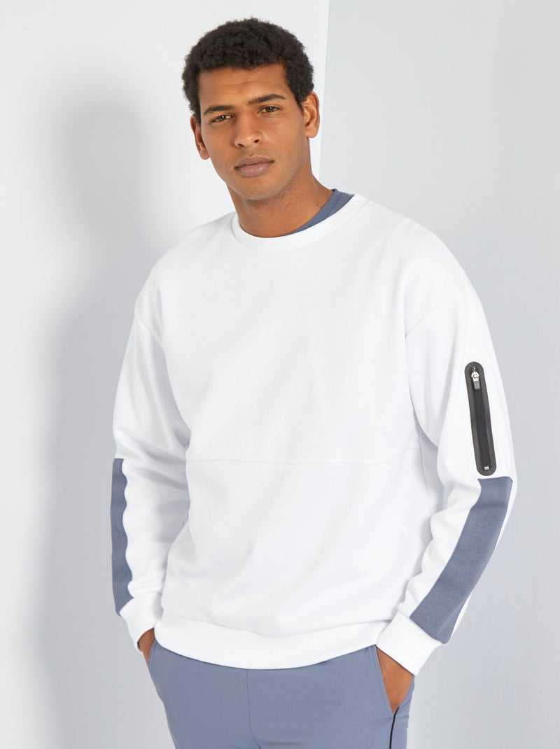 Sweatshirt sem mangas color-block BRANCO - Kiabi