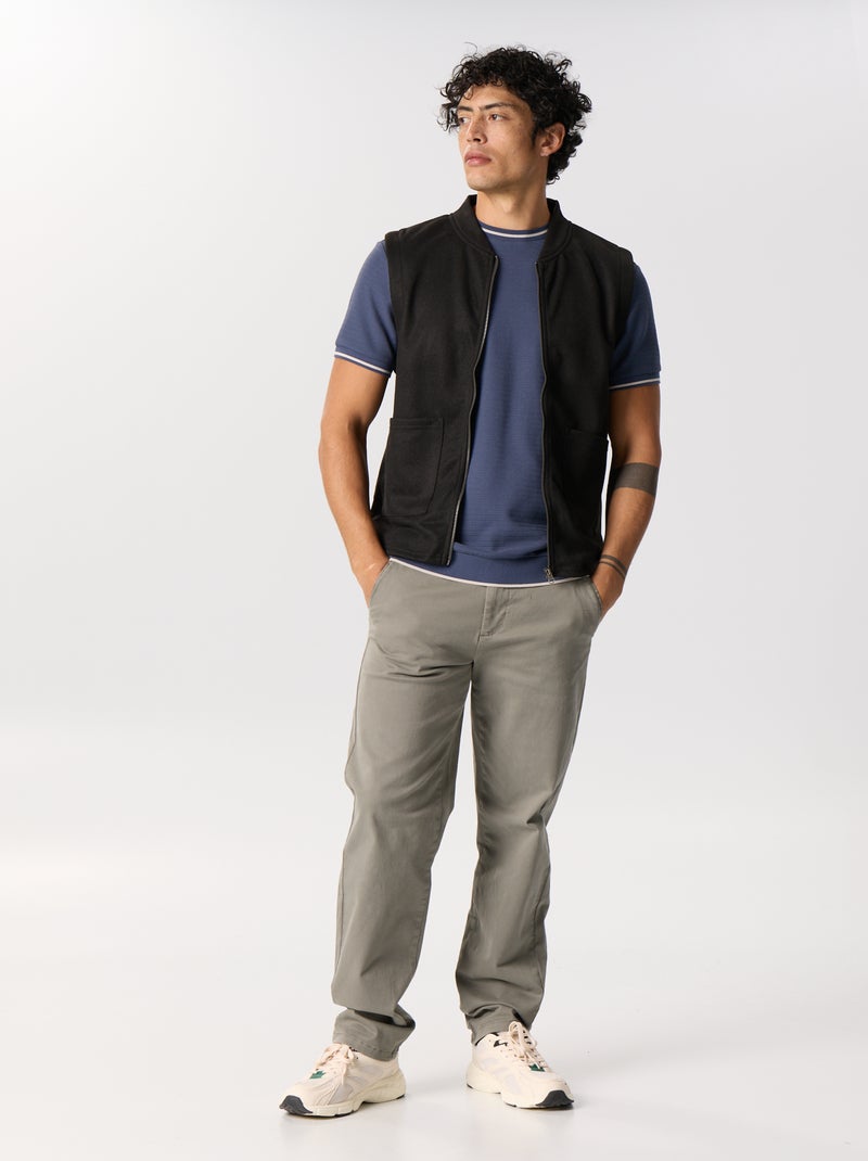 Sweatshirt sem mangas com fecho Preto - Kiabi