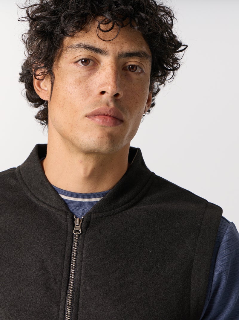 Sweatshirt sem mangas com fecho Preto - Kiabi