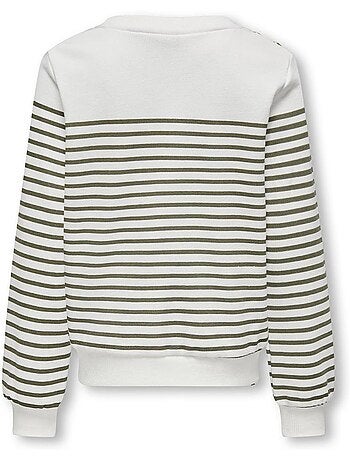 Sweatshirt Shela Branco/Verde para Menina Kids ONLY