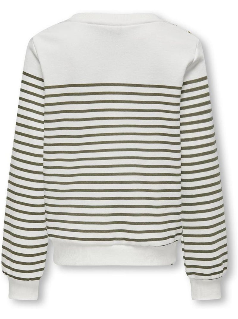 Sweatshirt Shela Branco/Verde para Menina Kids ONLY Verde - Kiabi