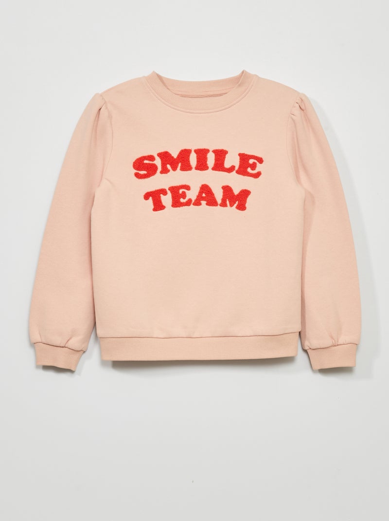 Sweatshirt 'Smile team' Rosa - Kiabi