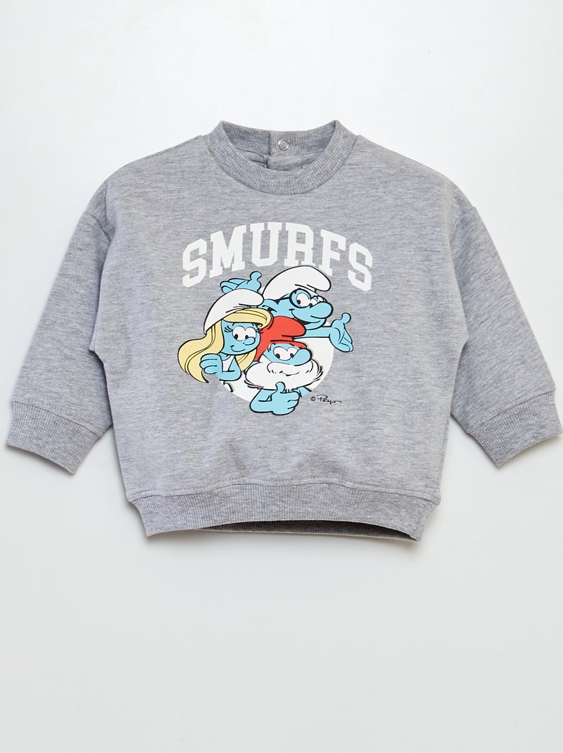 Sweatshirt 'Smurfs' em moletão CINZA - Kiabi