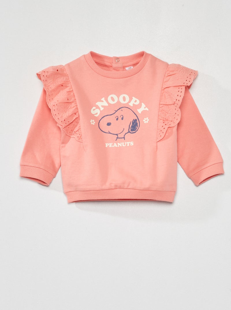 Sweatshirt 'Snoopy' com bordado ROSA - Kiabi
