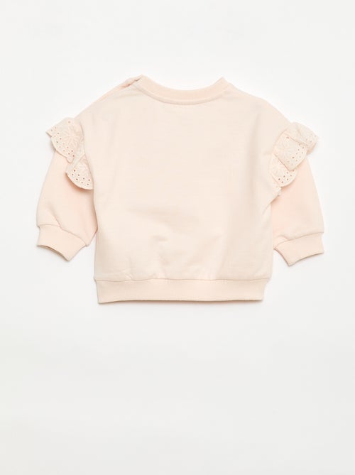 Sweatshirt 'Snoopy' com folhos em bordado inglês - Kiabi