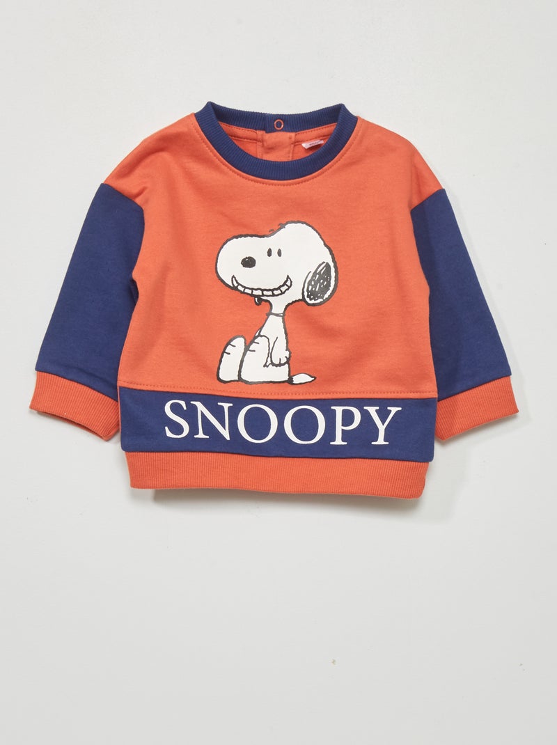 Sweatshirt 'Snoopy' com gola redonda LARANJA - Kiabi