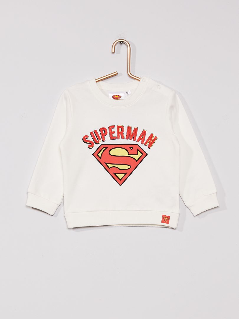 Sweatshirt 'Super-Homem' Branco - Kiabi