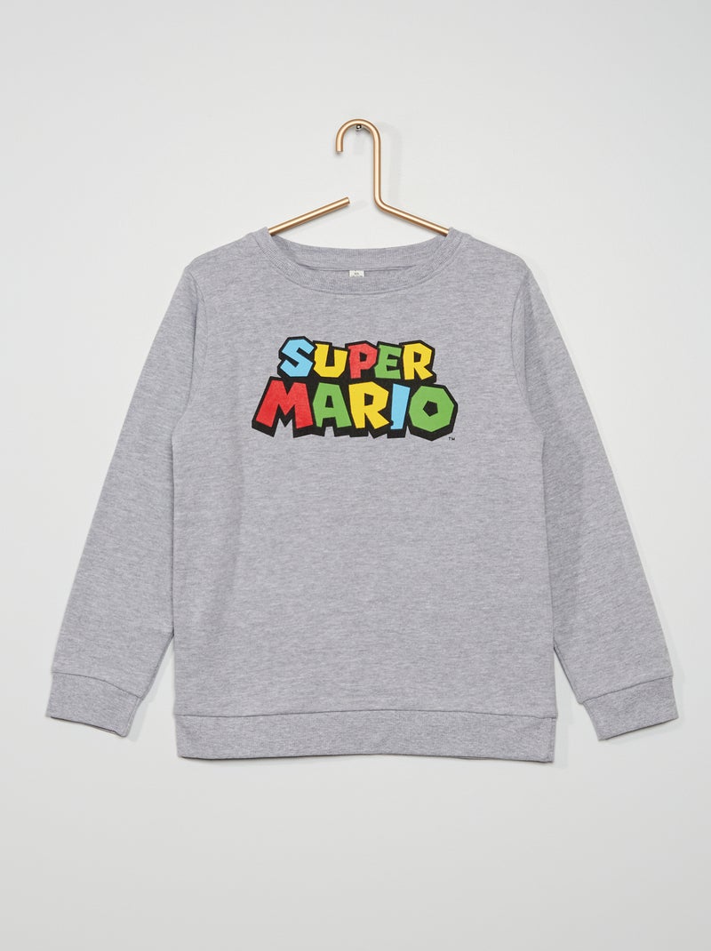 Sweatshirt 'Super Mário' Cinza Mesclado - Kiabi